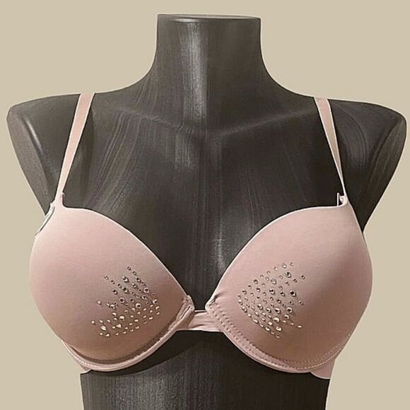 Pastel Pink Padded Power Push Up Bra - Picture 1 of 3